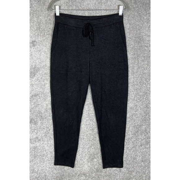 Max &‎ Mia Knit Pull On Tapered Leg Lounge Pants Womens Size Small Black Pockets - Picture 1 of 11